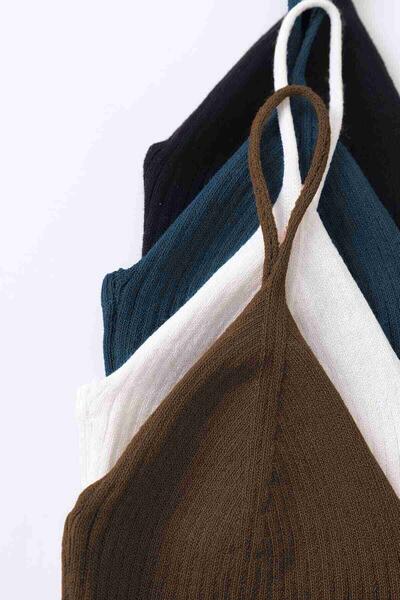 4 lü Paket Askılı Bluz Crop Çok Renkli