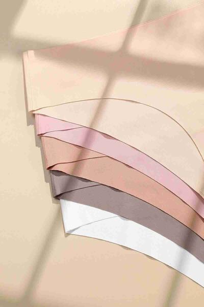 5 li Set İz Yapmaz Likralı Dikişsiz Lazer Kesim Bikini Slip Külot Açık Çok Renkli