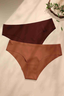 5 li Set İz Yapmaz Likralı Dikişsiz Lazer Kesim Bikini Slip Külot Çok Renkli - Thumbnail
