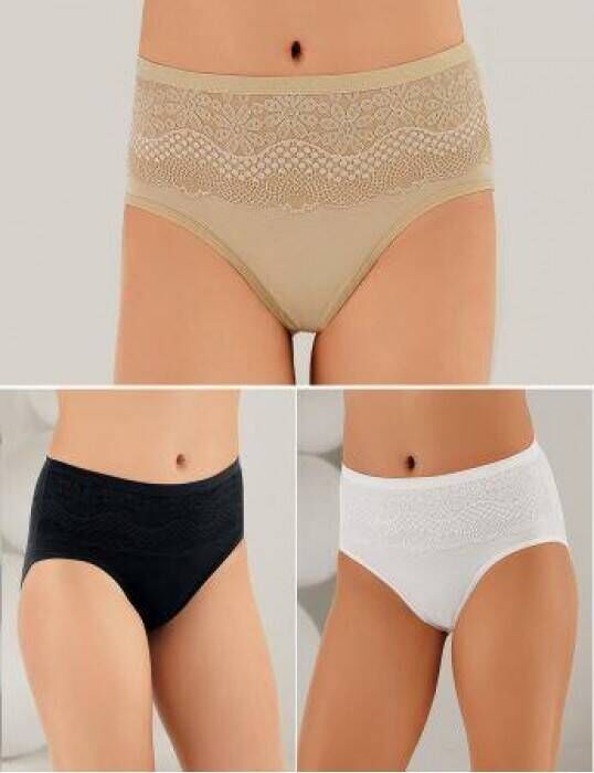 6 lı Paket Şahinler Bayan Dantelli Likralı Bato Külot Slip - Şahinler
