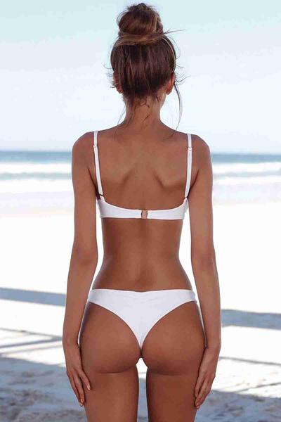 Angelsin Bikini Tek Üst Beyaz-MS42558