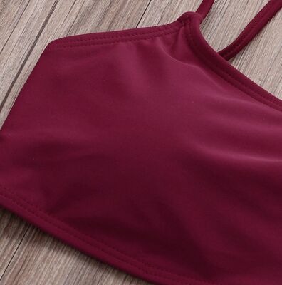 Angelsin Bordo Bikini Takım-MS4257 - Thumbnail