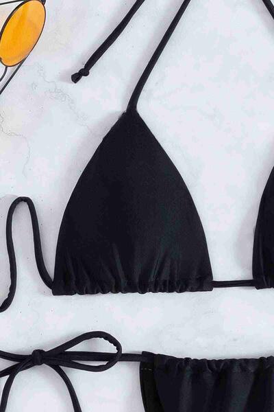 Angelsin Brezilya Model Bağlamalı Bikini Altı Siyah MS41659