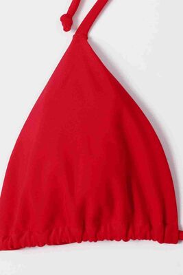 Angelsin Brezilya Model Bağlamalı Bikini Üstü Kırmızı MS41658 - Thumbnail