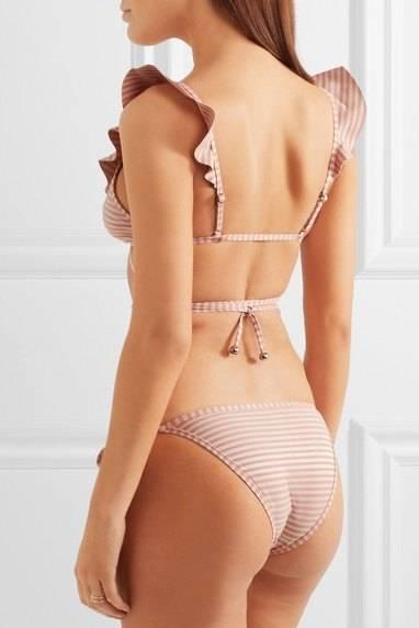 Angelsin Ruffled Striped Bikini Set - MS4262
