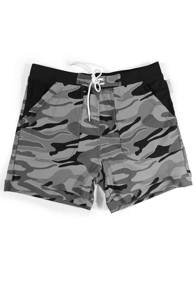 Angelsin Camouflage Patterned Lycra Flexible Swim Shorts Multi Color - MS3406