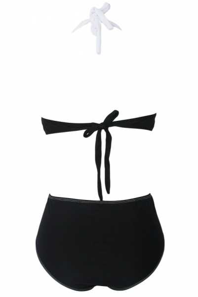 Angelsin Kaplı Siyah Beyaz Şık Tasarımlı Bikini - MS418981 - Thumbnail