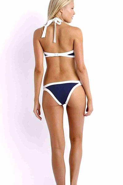 Angelsin Lacivert Özel Tasarım Tankini Bikini Üstü Lacivert MS4173619