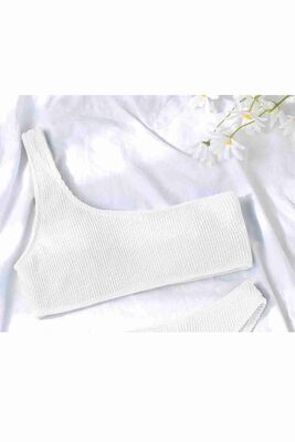 Angelsin Özel Fitilli Kumaş Bikini Üstü - Thumbnail