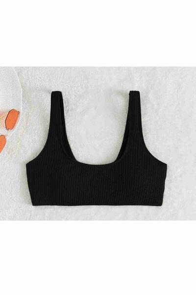 Angelsin Özel Fitilli Kumaş Tankini Bikini Üstü 