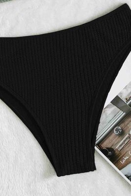 Angelsin Özel Fitilli Kumaş Yüksek Bel Bikini Altı - Thumbnail