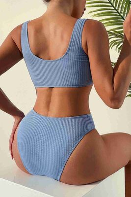 Angelsin Özel Fitilli Kumaş Yüksek Bel Bikini Altı - Thumbnail