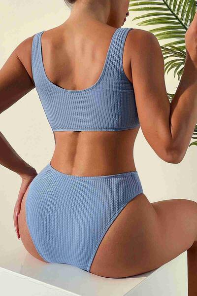 Angelsin Özel Fitilli Kumaş Yüksek Bel Bikini Altı 