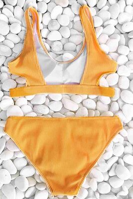 Angelsin Özel Kumaş Bikini Alt Sarı MS42919 - Thumbnail