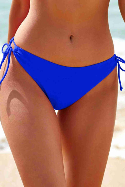 Angelsin Özel tasarım Bağlamalı Bikini Altı Mavi MS4193