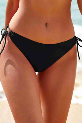 Angelsin Özel tasarım Bağlamalı Bikini Altı Siyah MS4193 - Thumbnail