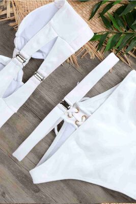 Angelsin Özel Tasarım Bikini Altı Beyaz MS41269 - Thumbnail