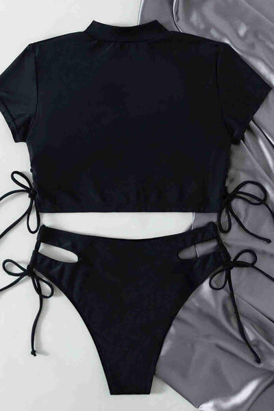 Angelsin Özel Tasarım Bikini Takım Siyah MS4179