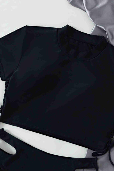 Angelsin Özel Tasarım Bikini Takım Siyah MS4179