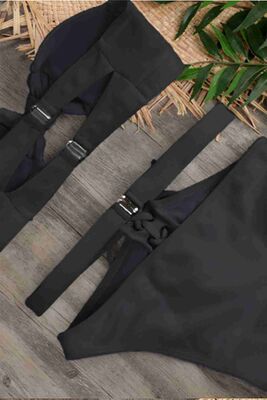 Angelsin Özel Tasarım Bikini Takım Siyah MS4126-Siyah - Thumbnail