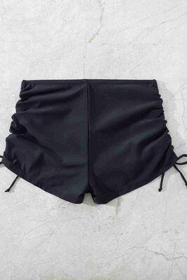 Angelsin Özel tasarım Büzgü Detaylı Bikini Altı Siyah MS43188 - Thumbnail