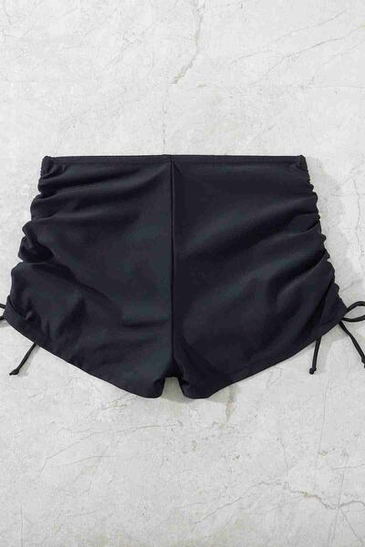 Angelsin Özel tasarım Büzgü Detaylı Bikini Altı Siyah MS43188