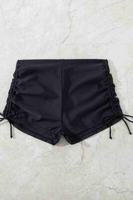 Angelsin Özel tasarım Büzgü Detaylı Bikini Altı Siyah MS43188 - Thumbnail