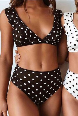 Angelsin Polka Dot Bikini Set Multi Color - MS4222 - Thumbnail