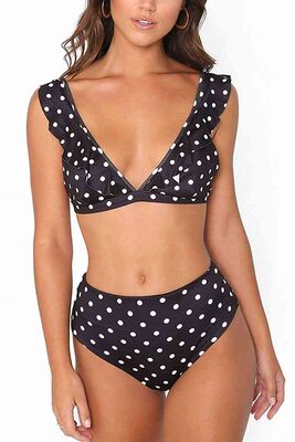 Angelsin Polka Dot Bikini Set Multi Color - MS4222 - Thumbnail