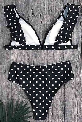 Angelsin Polka Dot Bikini Set Multi Color - MS4222 - Thumbnail