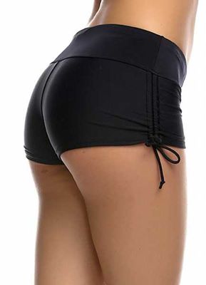 Angelsin Stylish Black Women's Mini Swim Shorts - MS42178 - Thumbnail