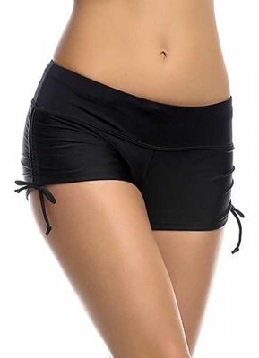 Angelsin Stylish Black Women's Mini Swim Shorts - MS42178 - Thumbnail