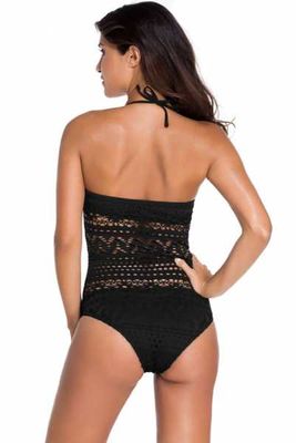 Angelsin Black Super Design Stylish Monokini - MS420262 - Thumbnail