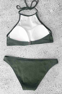 Angelsin Tankini Bikini Takım Yeşil-MS4148 - Thumbnail
