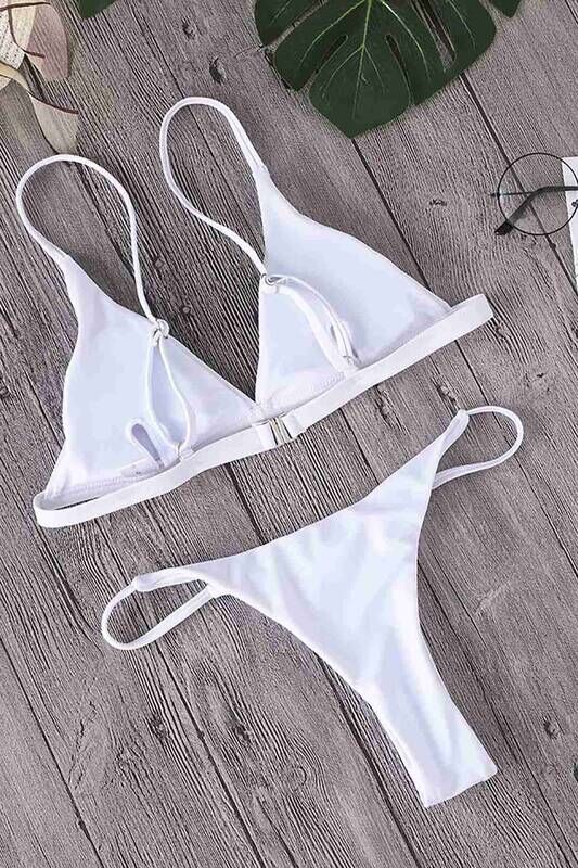 Angelsin Beyaz Üçgen Bikini Takım -MS4140 - 4