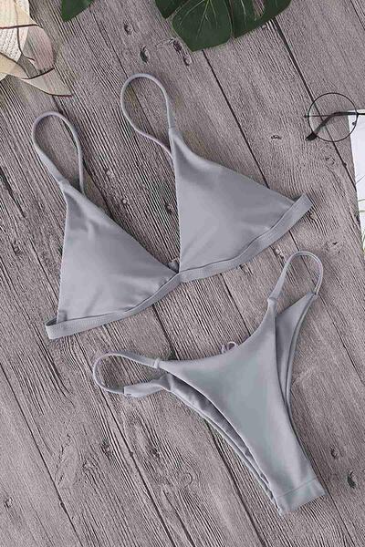 Angelsin Gri Üçgen Bikini Takım -MS4140