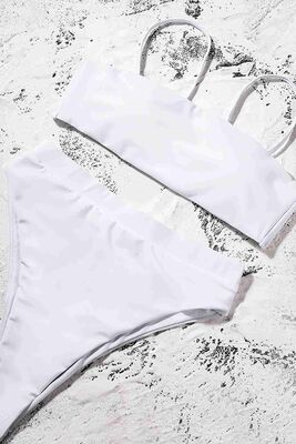 Angelsin V Kesim Yüksek Bel Bikini Altı Beyaz - MS41129-Beyaz - Thumbnail