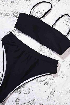Angelsin V Kesim Yüksek Bel Bikini Altı Siyah - MS41129-Siyah - Thumbnail