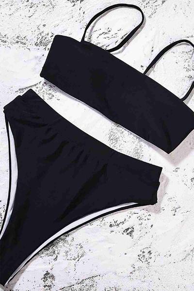 Angelsin V Kesim Yüksek Bel Bikini Altı Siyah - MS41129-Siyah