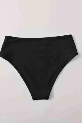 Angelsin Yüksek Bel Bikini Altı Siyah MS43598 - Thumbnail
