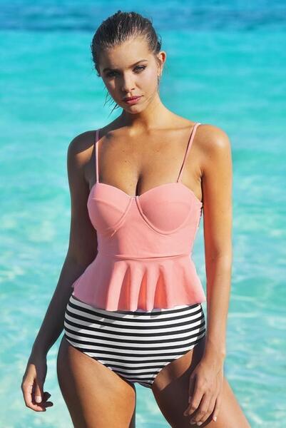 Angelsin Yüksek Bel Bikini Takım MS4253