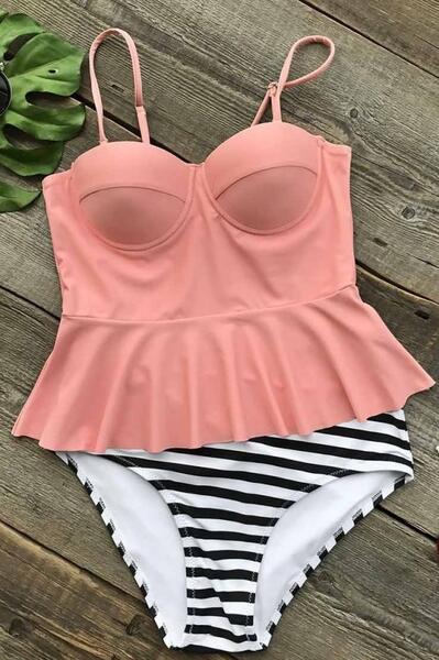 Angelsin Yüksek Bel Bikini Takım MS4253
