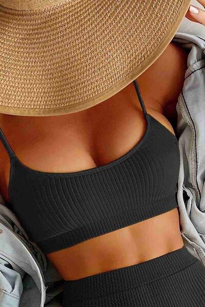 Angelsin Yüksek Bel Özel Kumaş Tankini Bikini Üstü MS41749