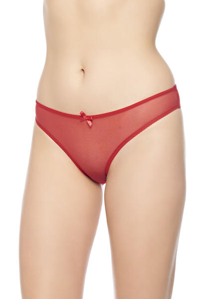Low-cut Lace Detailed Chiffon Bikini Panties 4951