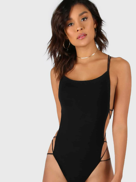 Asil Siyah Askılı Body