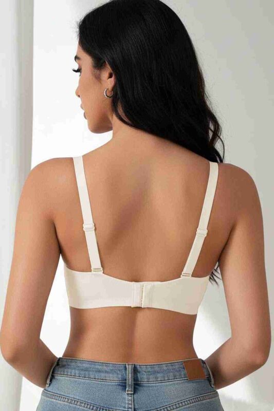 Balensiz Çıkarılabilir Pedli Lazer Kesim İzbırakmaz Sütyen Krem - 5