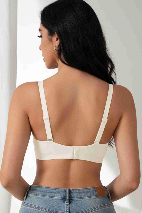 Balensiz Çıkarılabilir Pedli Lazer Kesim İzbırakmaz Sütyen Krem - 5