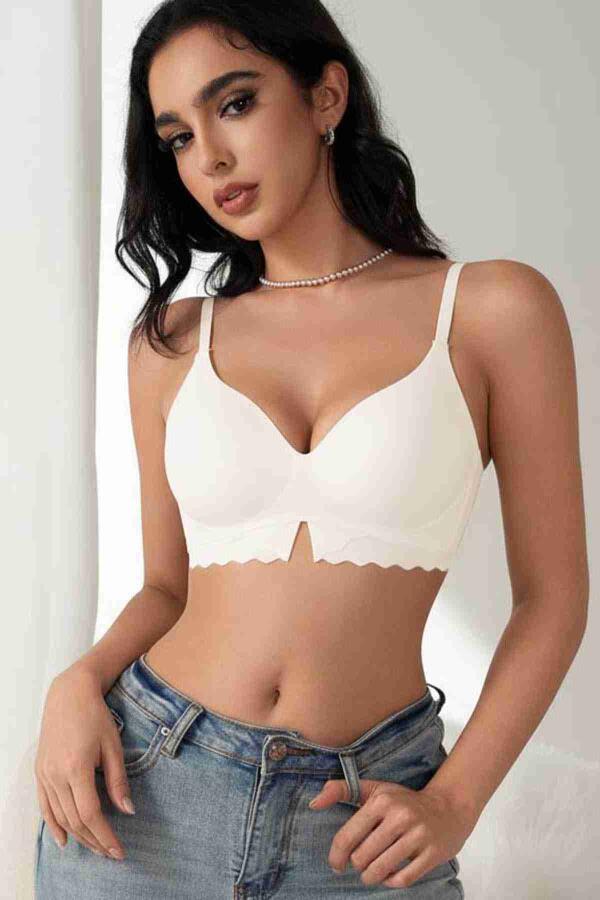 Balensiz Çıkarılabilir Pedli Lazer Kesim İzbırakmaz Sütyen Krem - 6