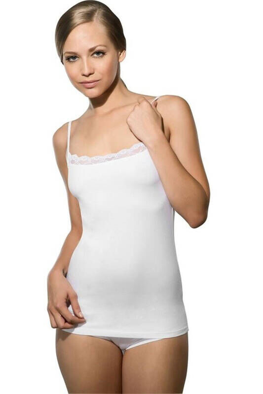 Bambu İp Askılı Çift Yönlü Dantelli Atlet 705 - Q-En