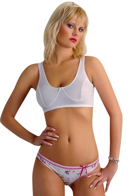 White Thick Strapless Non-Padded Combed Cotton Bra 2116 - 1
